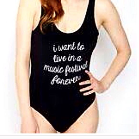 💗 Rue Bleu One Piece Black Swimsuit Medium NWT - Picture 5 of 6